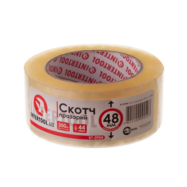 Скотч Intertool 45 мм 200 м 52 мкм Прозрачный (KT-0904)