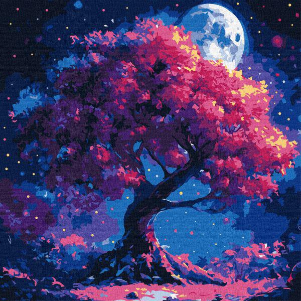 Картина за номерами Ideyka Силует дерева 40x40 см (Id-KHO6384)