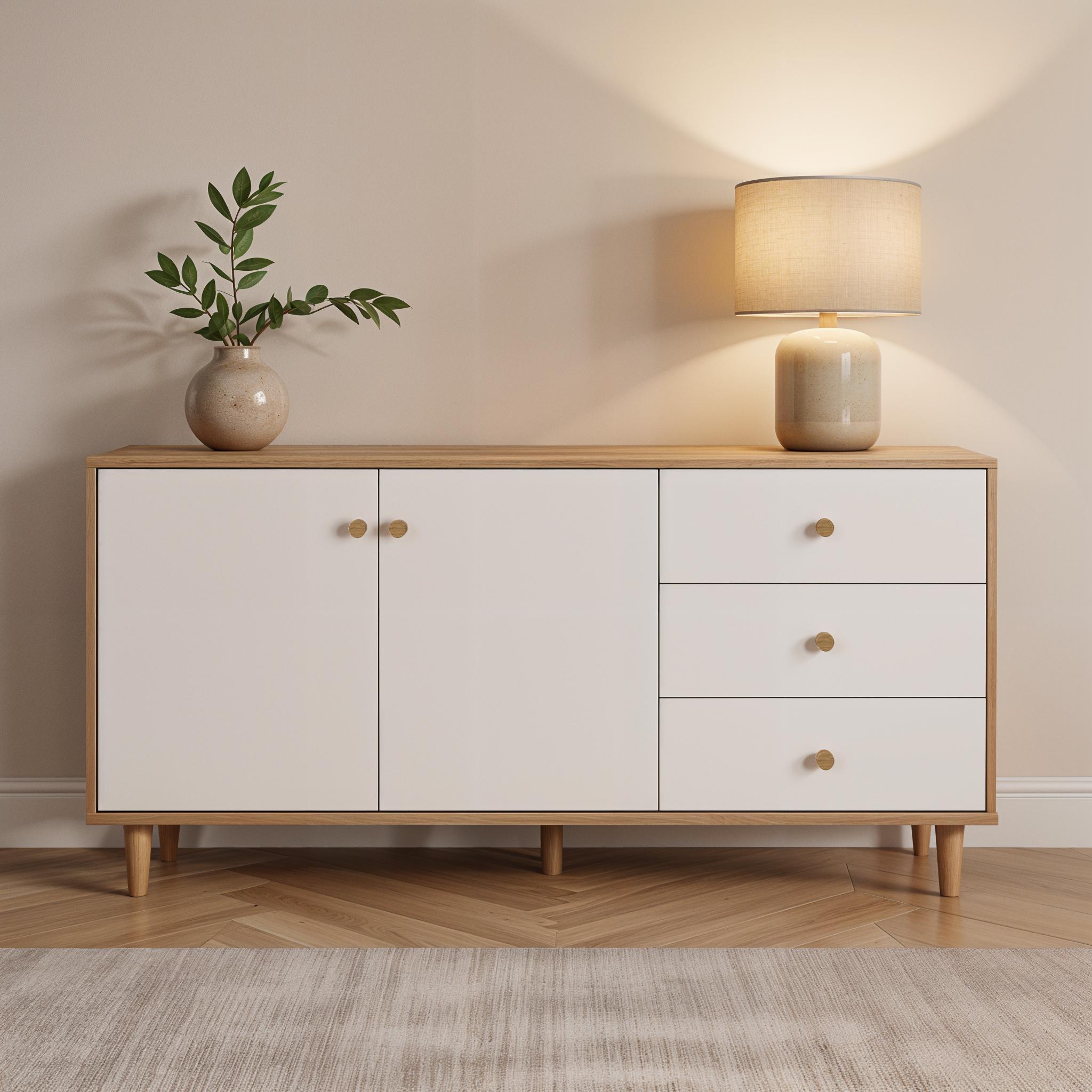 Комод з дверцятами та шухлядами Хьюге-5 1585x390x770 мм Дуб Артізан/Білий - фото 18 Комод з дверцятами та шухлядами Хьюге-5 1585x390x770 мм Дуб Артізан/Білий - фото 18