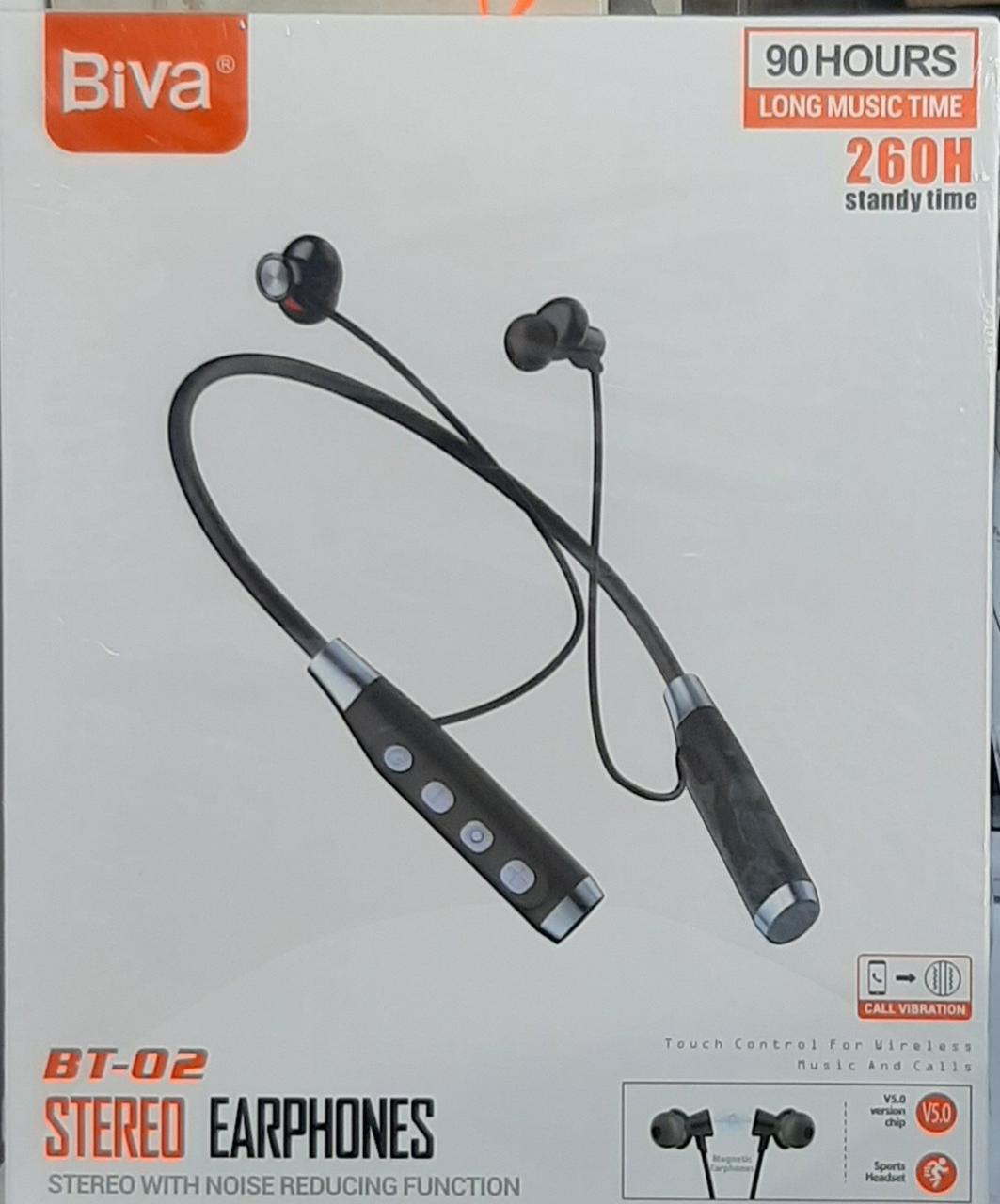 Наушники Biva BT-02 Neck Bluetooth Earphones Black (14046062) - фото 3