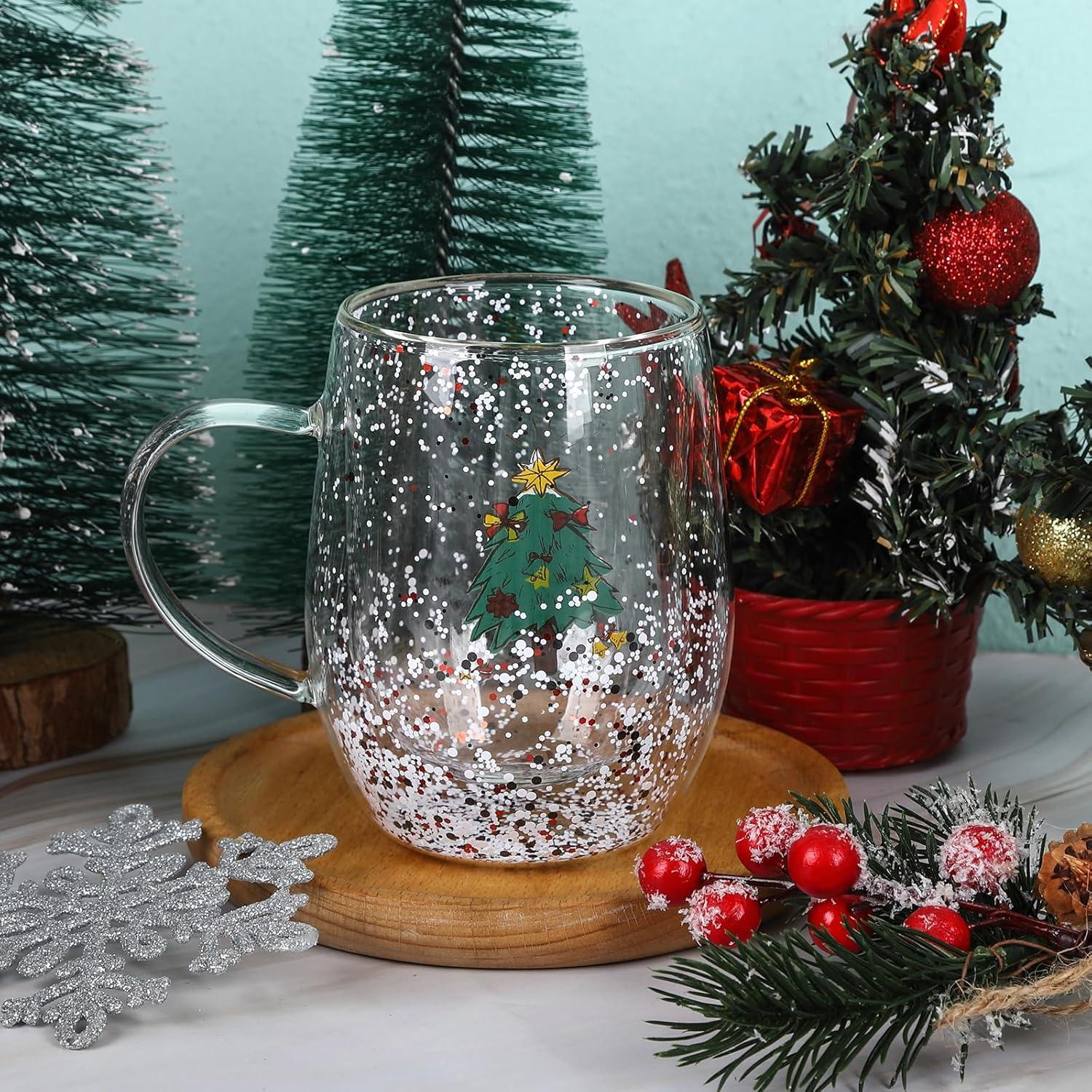 Чашка новогодняя с двойным дном Christmas tree Елка со звездой термостойкое стекло 350 мл (03-ялин-зірк-R32792) - фото 5 Чашка новогодняя с двойным дном Christmas tree Елка со звездой термостойкое стекло 350 мл (03-ялин-зірк-R32792) - фото 5