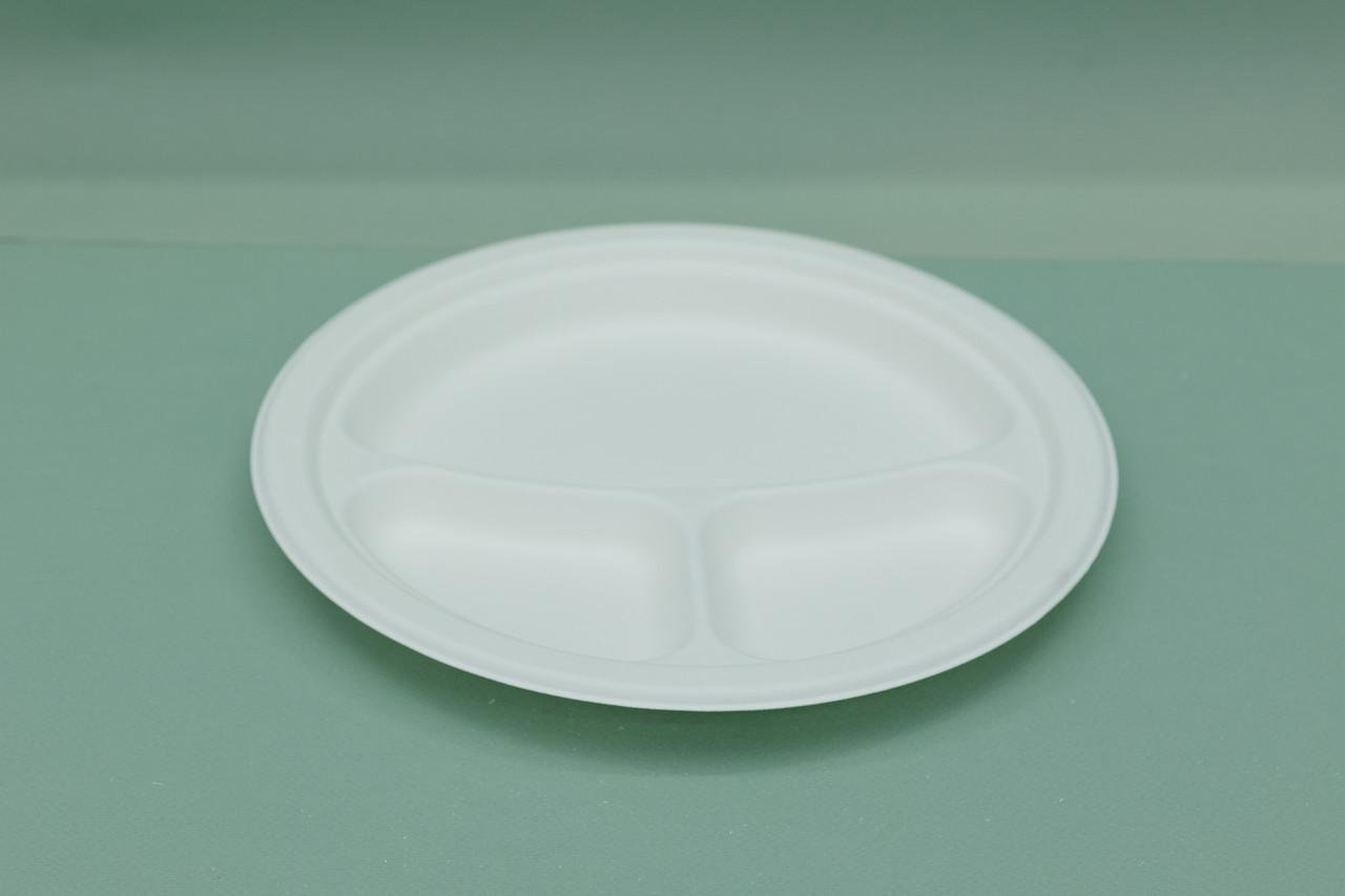 Тарелка одноразовая с 3 секциями 22,5 см 125 шт.