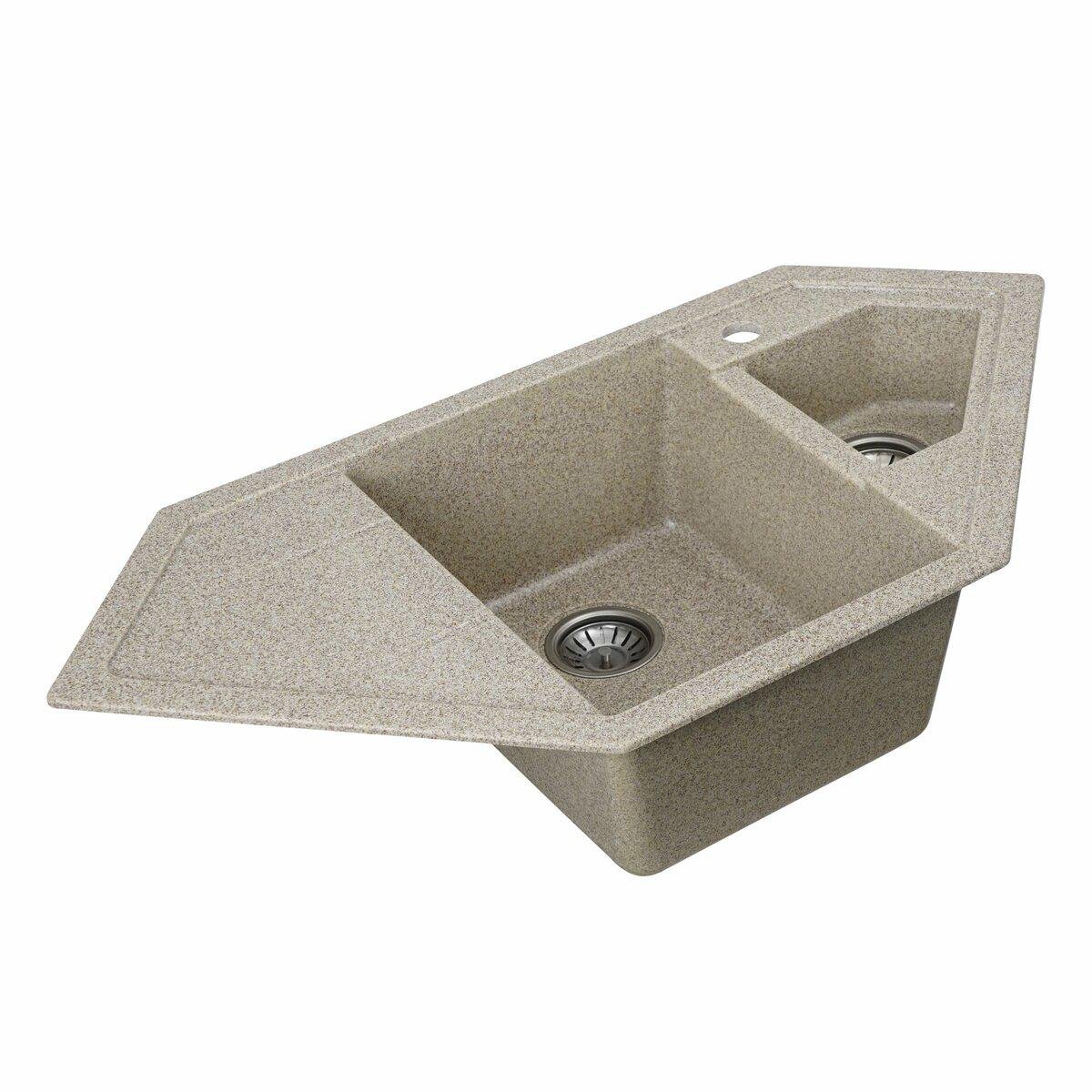 Мойка для кухни гранитная Platinum 9950 PANDORA Карамельный матовый (9950-8) - фото 4 Мойка для кухни гранитная Platinum 9950 PANDORA Карамельный матовый (9950-8) - фото 4