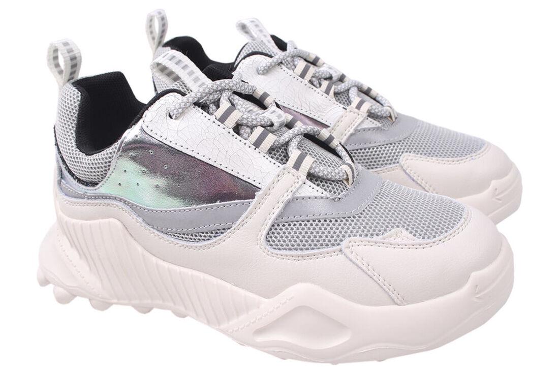 Кроссовки женские Gifanni из кожи р. 38 Бежевый (75-20DK)