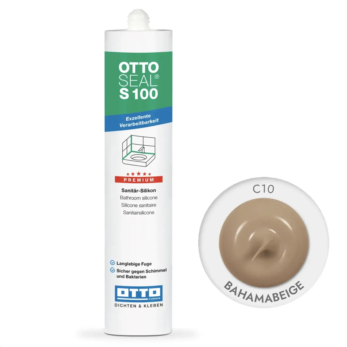 Силиконовый герметик OTTOSEAL S100 300 мм С10 bahamabeige (S100C10) Силиконовый герметик OTTOSEAL S100 300 мм С10 bahamabeige (S100C10)