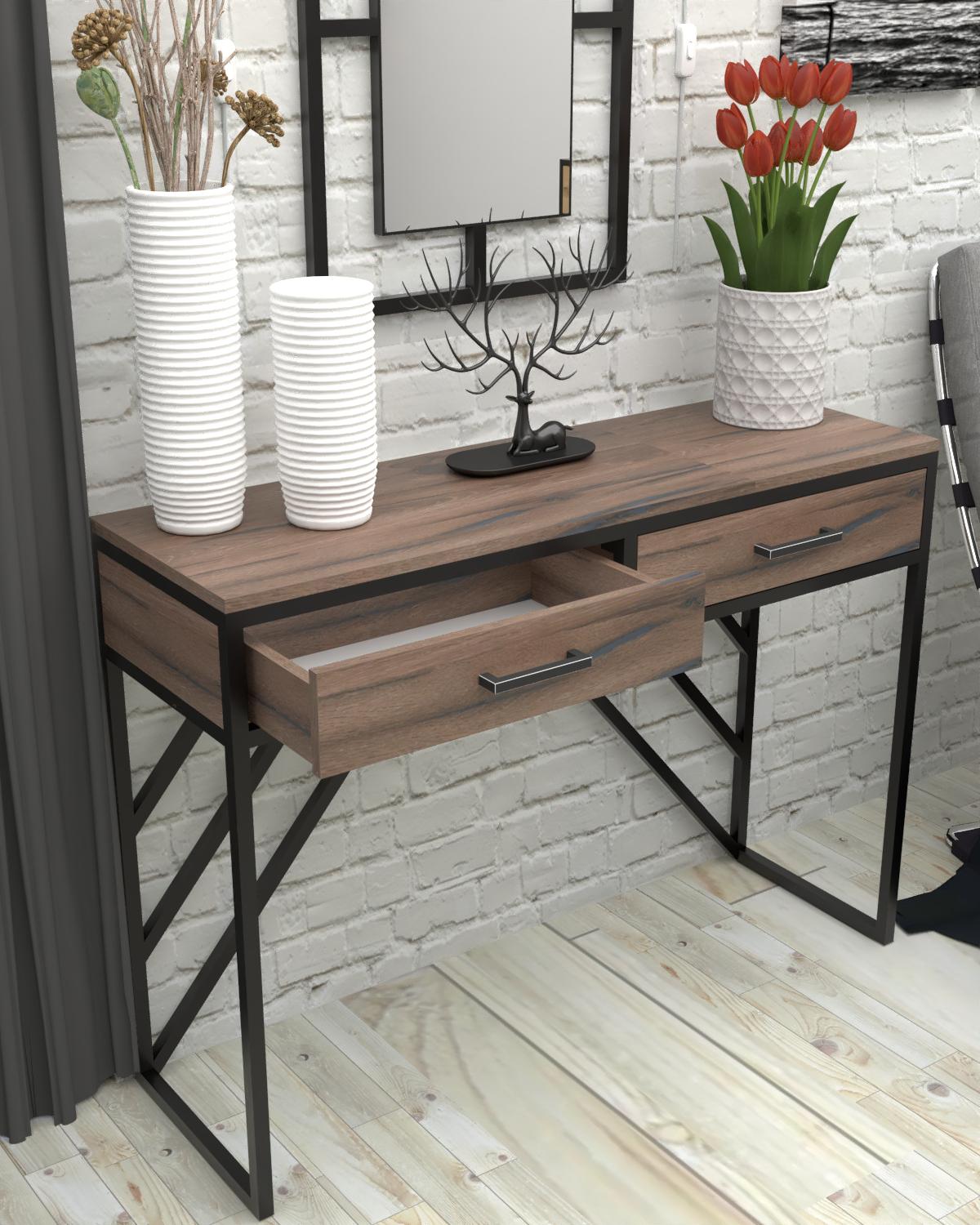 Стол консольный EcoLoft Астор DSP-1248-8 в стиле лофт Дуб Ливорно (35741350)