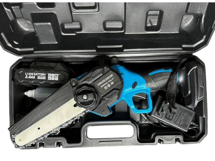 Пила акумуляторна міні GRANT 24V з автомастилом 2 акумулятори 2 ланцюги шина 150 мм (25880850) - фото 5