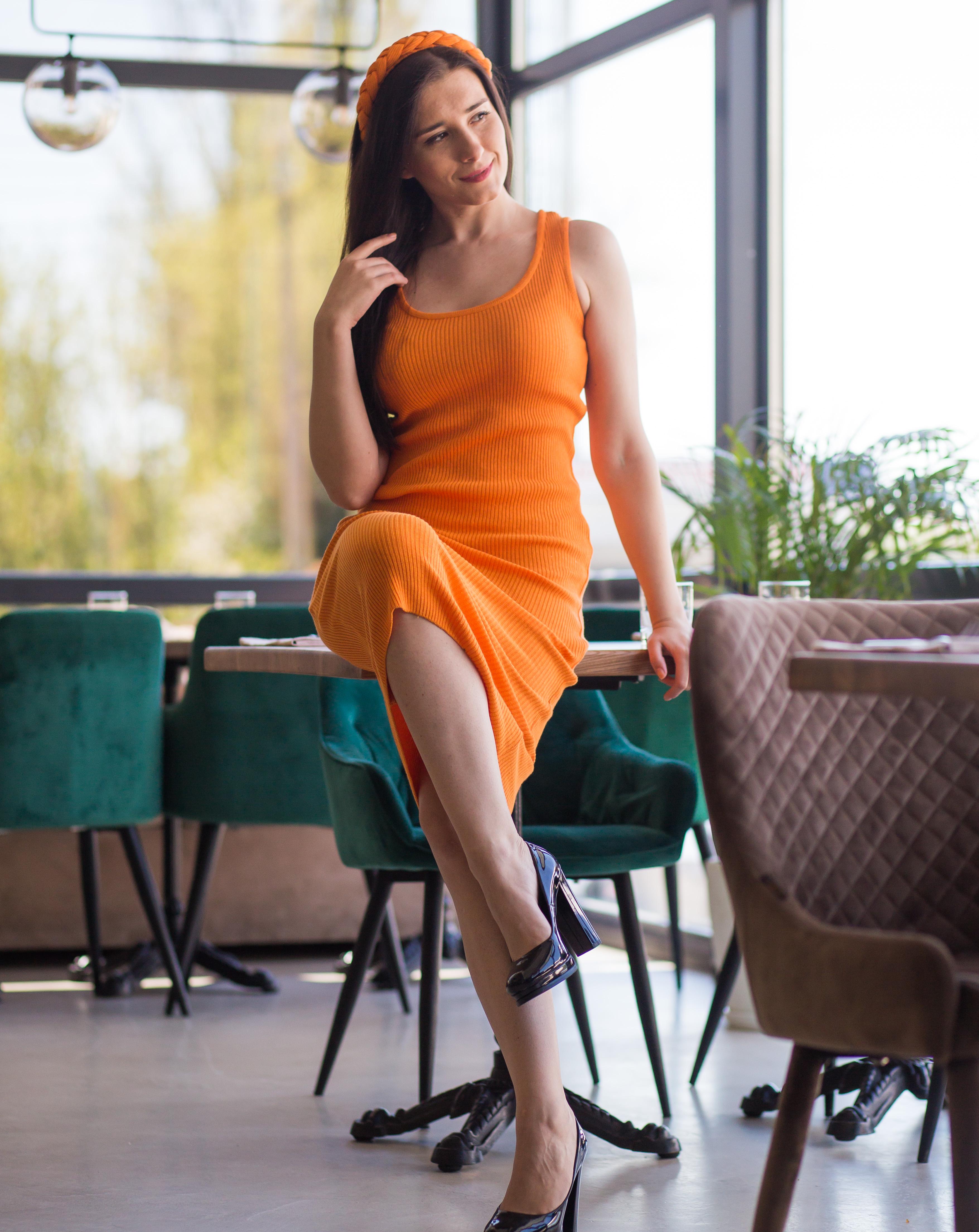 Платье летнее S-M Оранжевый (25442780)