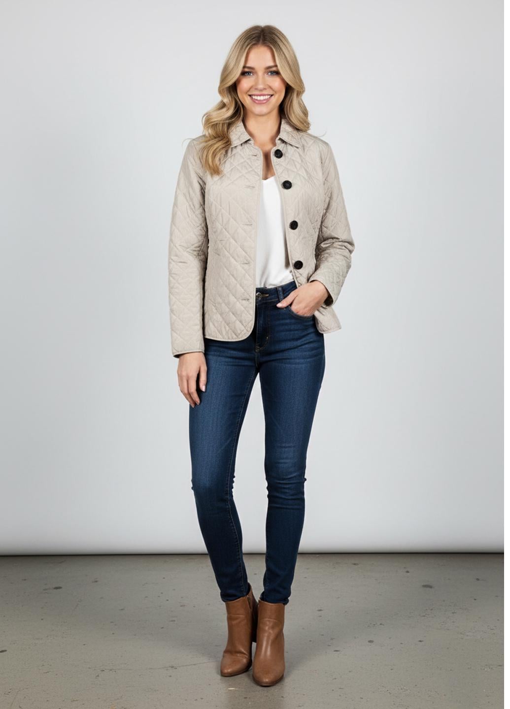 Куртка женская Number Nine RK-017 демисезонная стеганая XS Молочный (RK-017-XS)