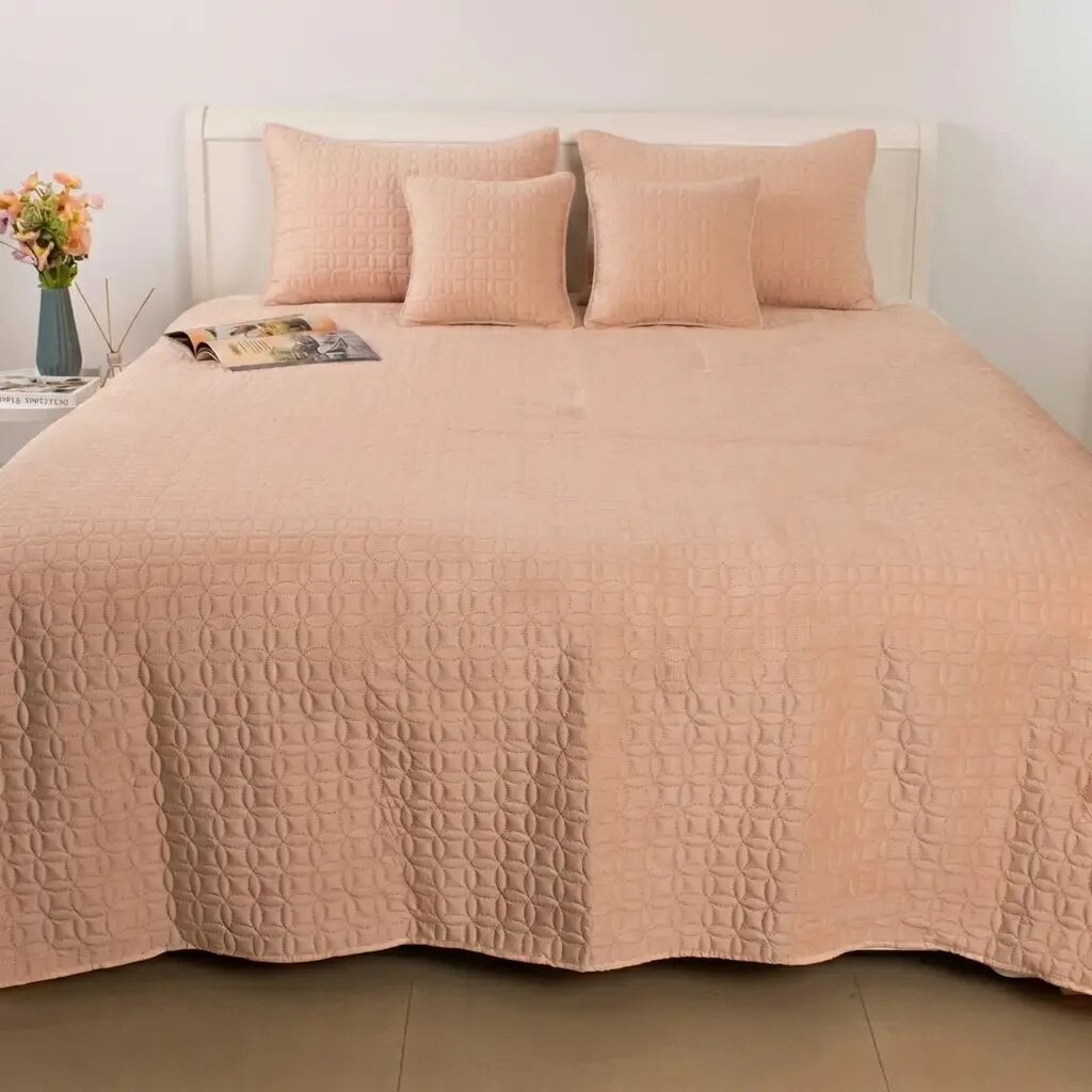 Покрывало велюровое ТЕП VELOUR Мозаика 240x260 см Пудровый (12626) Покрывало велюровое ТЕП VELOUR Мозаика 240x260 см Пудровый (12626)
