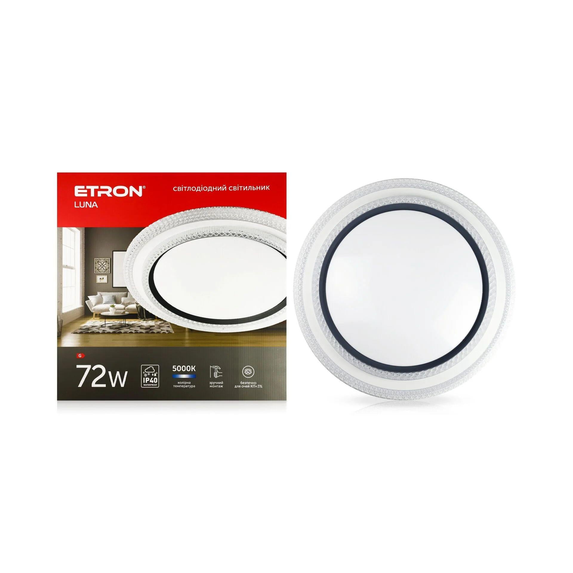 Светильник светодиодный ETRON Luna 1-ESP-1998 72W 5000K IP20 Crystal (34169648)