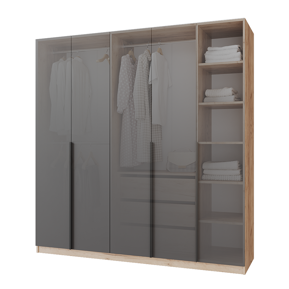 Шафа розпашна з тумбою Меблітренд Чиназес ЧиТ-2000 2000х500х2050 мм Дуб крафт золотий/Графітовий (27286697) - фото 3 Шафа розпашна з тумбою Меблітренд Чиназес ЧиТ-2000 2000х500х2050 мм Дуб крафт золотий/Графітовий (27286697) - фото 3