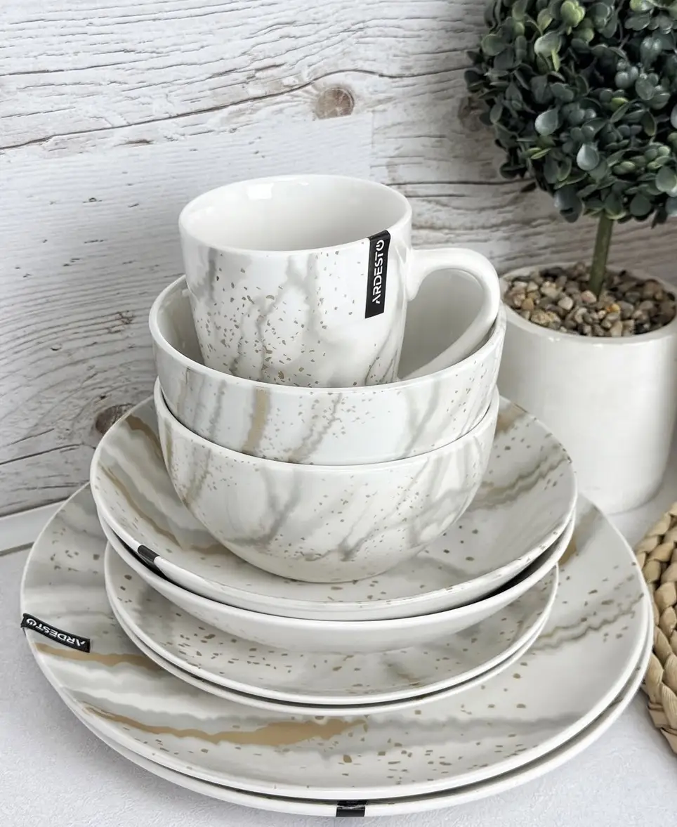 Сервіз столовий Ardesto Sparkle 10 пр. Бежевий (8-6-5086661)