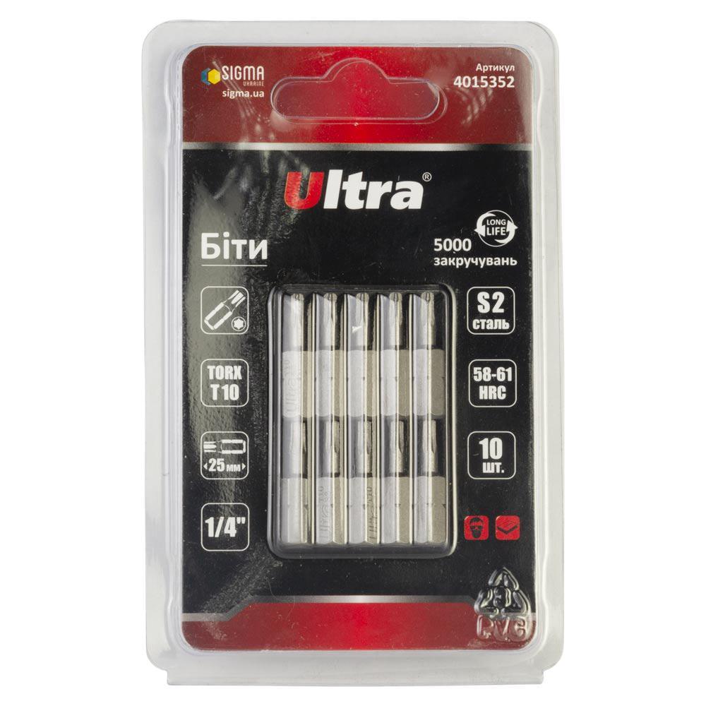 Набор бит Ultra TORX 10x25 мм 1/4" 10 шт. S2 в блистере (4015352)