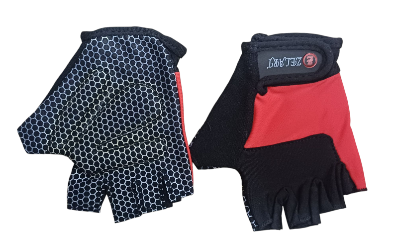 Велорукавицы детские без пальцев Zelart XS Красный