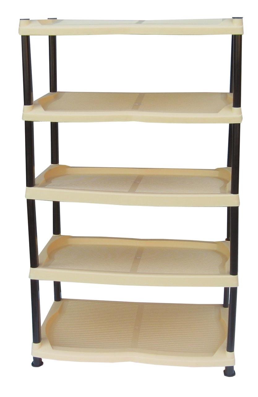 Полка для обуви пластиковая 5 ярусов 75х45 см Бежевый (472727-Prob)