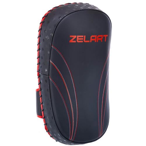 Педы для тайского бокса Zelart BO-3876 из натуральной кожи 2 шт. 18х11х34 см Черно-красный (31773563)
