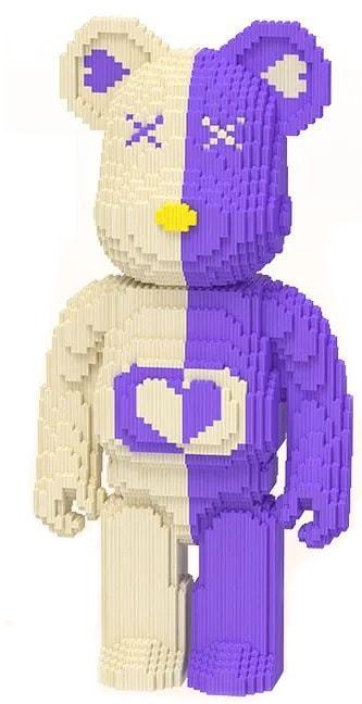 Конструктор 3D Magic Blocks SHLab BB-01 BearBrick 11000 деталей 55 см Cream/Lilac (37440)