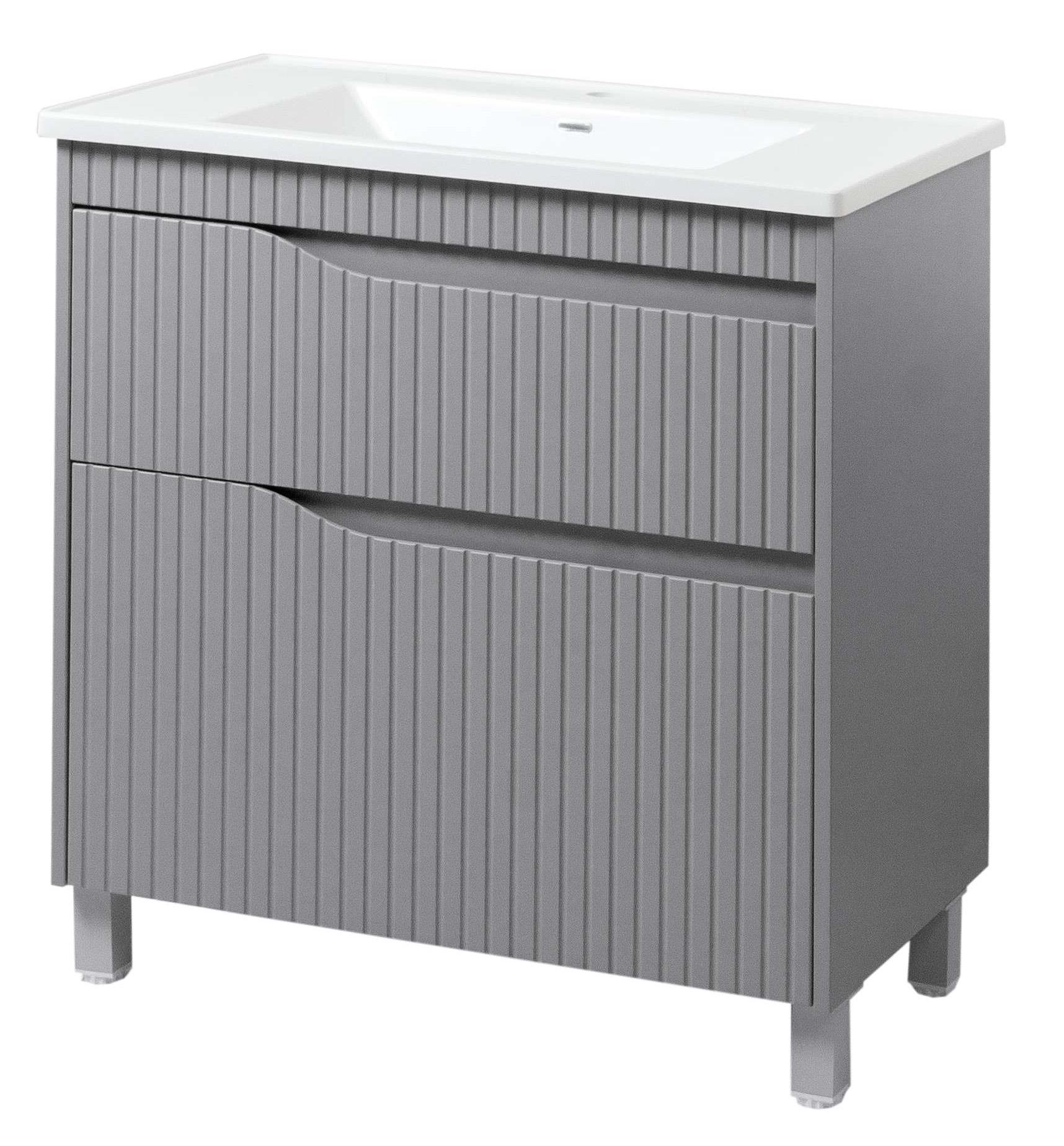 Тумба ЮВВІС Florence ТНБ-2 Д з умивальником Канте 60 см Бетон матовий (UVV110)