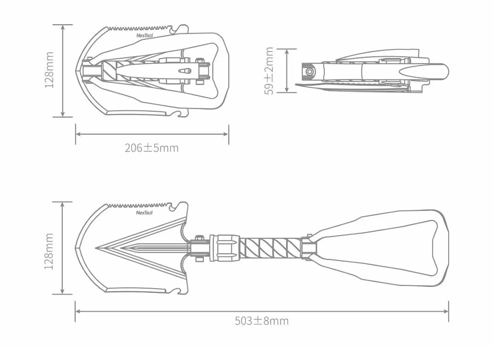 Лопата многофункциональная NexTool Multi-purpose Foldable Sapper Shovel NE20033 (000901) - фото 7 Лопата многофункциональная NexTool Multi-purpose Foldable Sapper Shovel NE20033 (000901) - фото 7