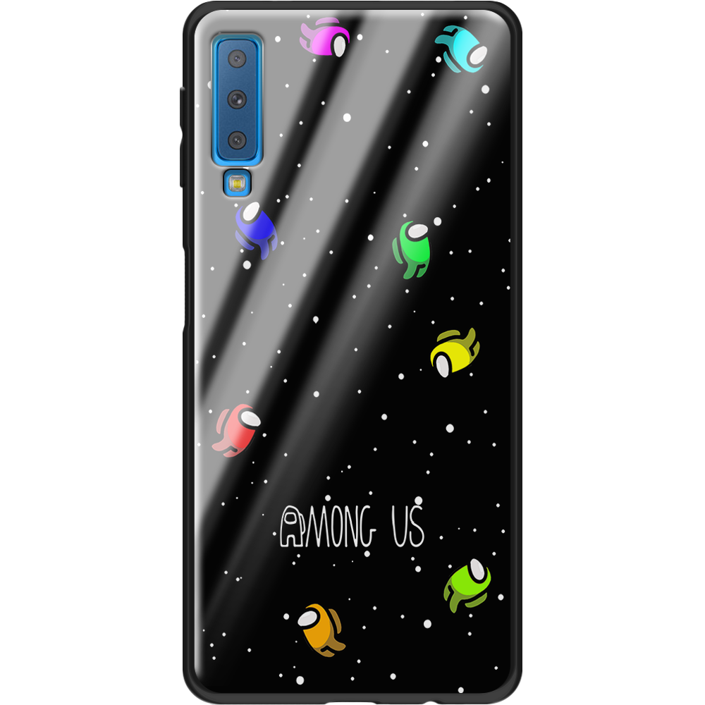 Чехол Boxface Samsung A750 Galaxy A7 2018 Among Us Invisible Черный силикон со стеклом (35481-bk76-37741)