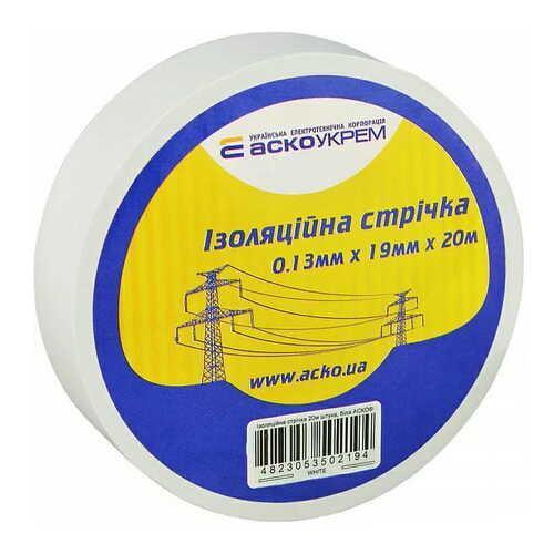 Изолента АСКО-УКРЕМ 0,13х19 мм/20 м Белый (28680735)