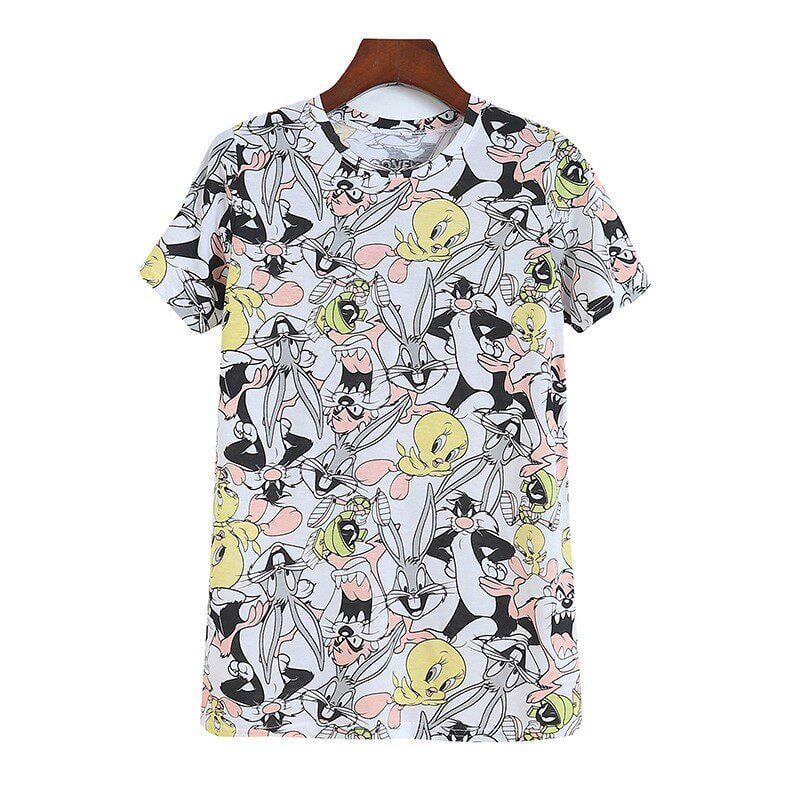 Футболка Looney Tunes з героями мультфільмів унісекс M Білий (K3-148-1763-M)