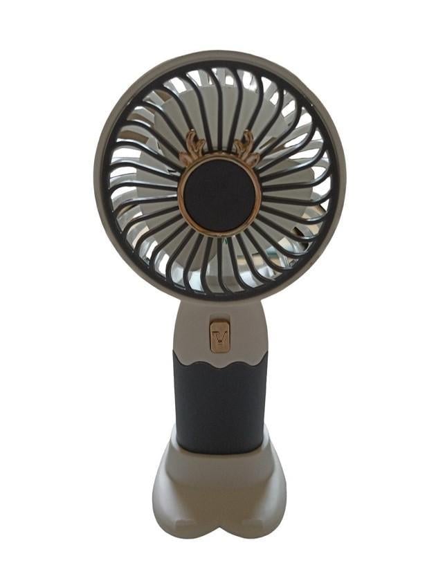 Вентилятор ручной аккумуляторный Mini Fan ZB088C с подставкой и USB-зарядкой Серо-белый (11293041)