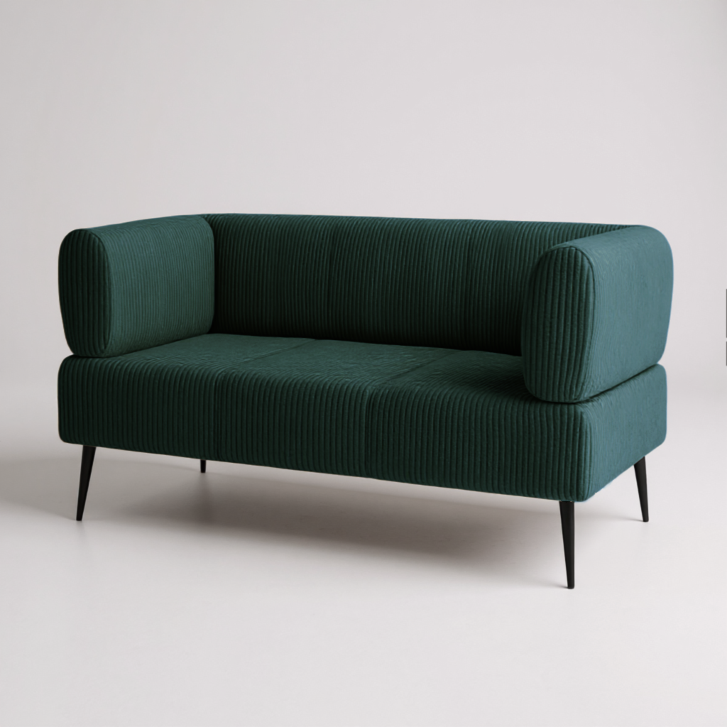 Диван офисный ТОБІ ШО Бенно-1 с подлокотниками 1200х720х750 мм велюр/вельвет Lotus 39/GREEN (h1ty7834)