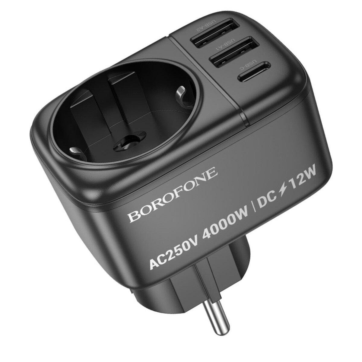 Смарт-розетка Borofone BAC14 Wide настенная 1C2A EU/GER Черный (627492) - фото 3 Смарт-розетка Borofone BAC14 Wide настенная 1C2A EU/GER Черный (627492) - фото 3