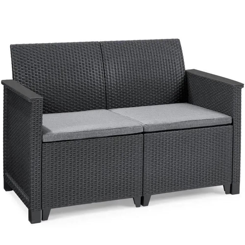 Диван для саду та тераси Keter Elodie 2 seat sofa Графітовий (255770)
