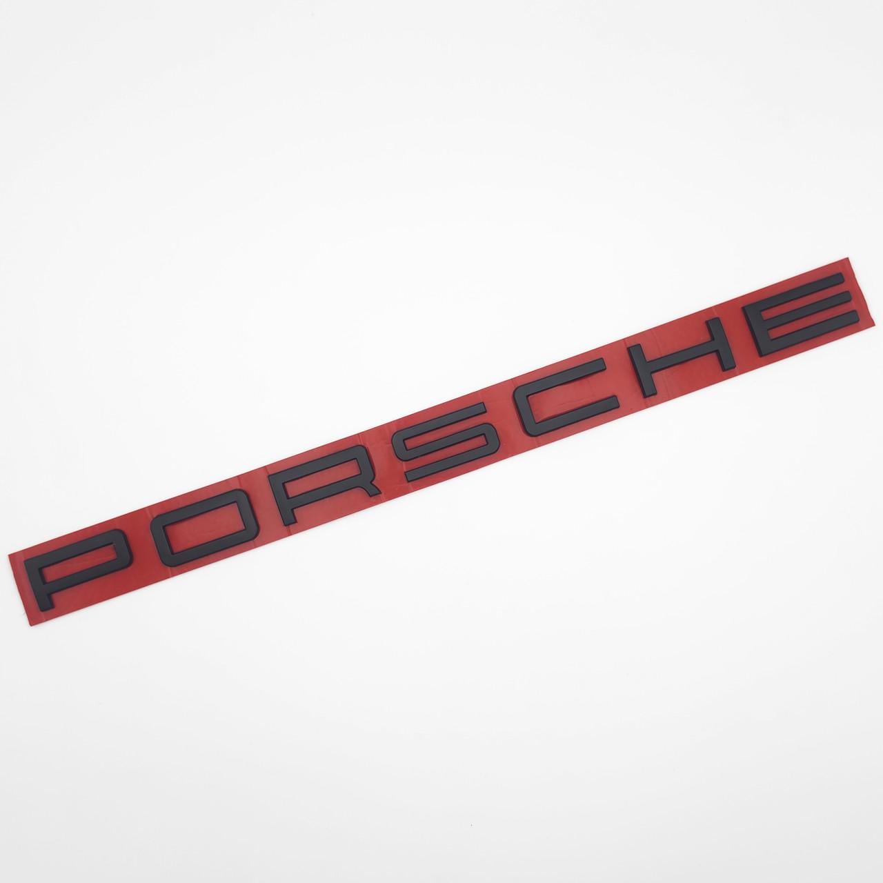 Эмблема надпись Porsche 35х2,1 см ABS Черный матовый (3085233898)