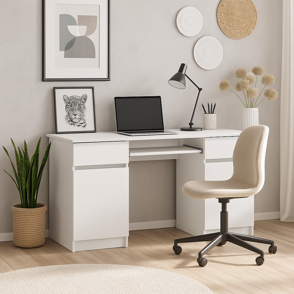 Письмовий стіл Mebel Service Brukline 135х50х77 см Білий (31548286) Письмовий стіл Mebel Service Brukline 135х50х77 см Білий (31548286)