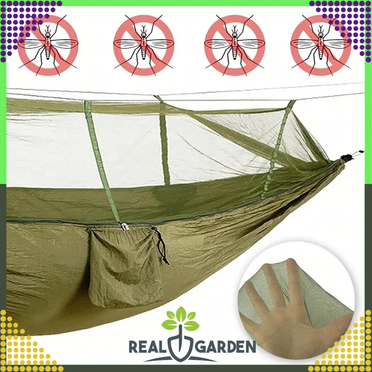 Гамак туристический Real Garden 260x140 см до 120 кг Хаки (27777816) - фото 6