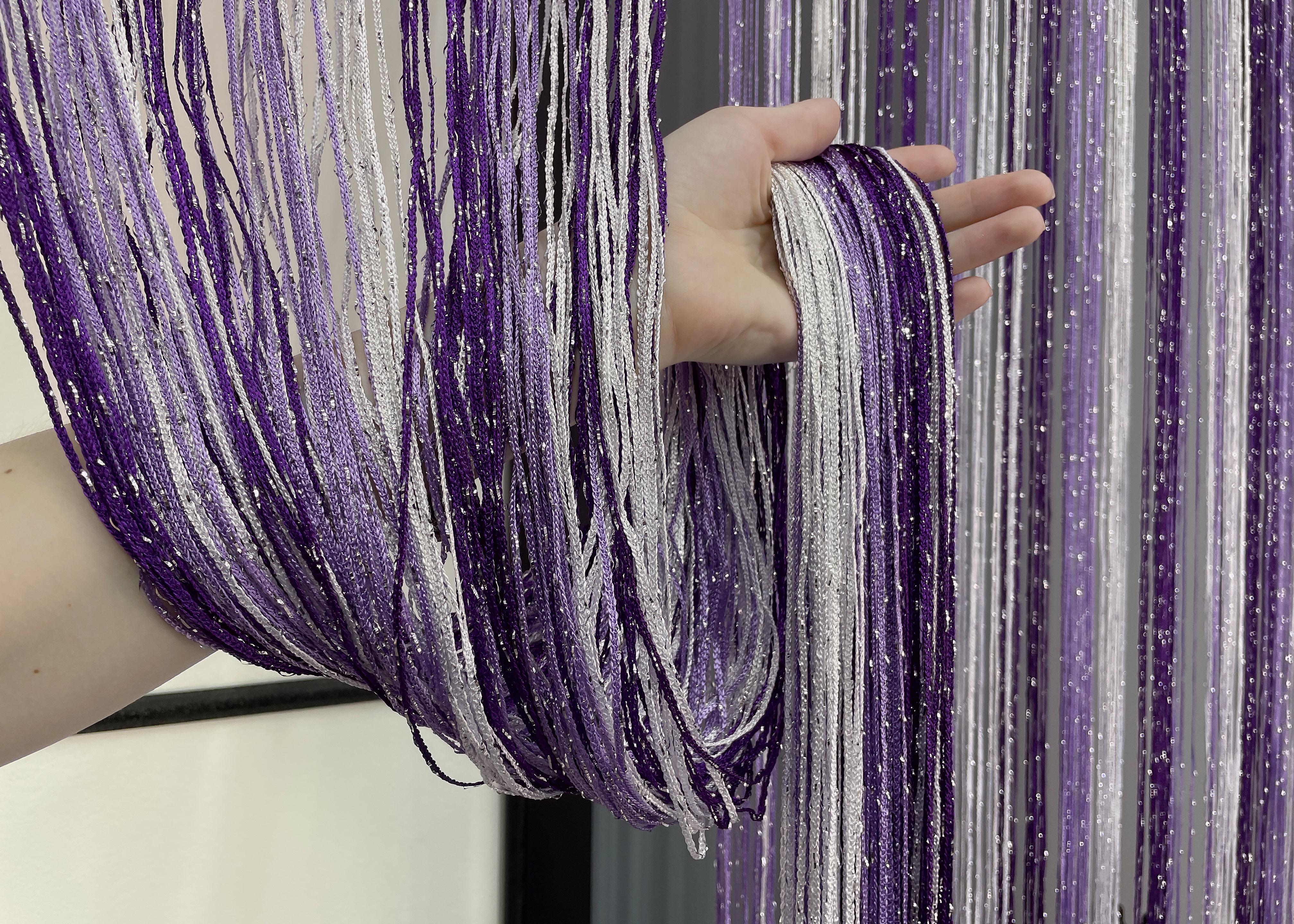 Шторы-нити с люрексом 300х300 см Фиолетовый/Сиреневой/Белый (61-081) - фото 5 Шторы-нити с люрексом 300х300 см Фиолетовый/Сиреневой/Белый (61-081) - фото 5