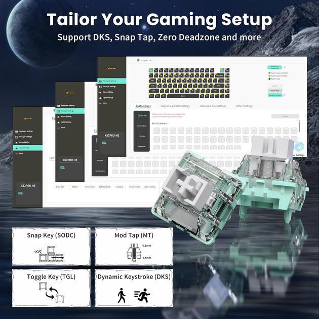 Клавіатура ігрова attack shark X82 PRO бездротова/магнітна/RGB-підсвічування White (28780466) - фото 5 Клавіатура ігрова attack shark X82 PRO бездротова/магнітна/RGB-підсвічування White (28780466) - фото 5