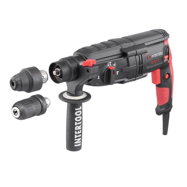 Перфоратор Intertool 1000 Вт 3,2 Дж 0-1300 об/хв 0-5100 уд/хв 3 режими знімний швидкозатискний патрон (WT-0171)
