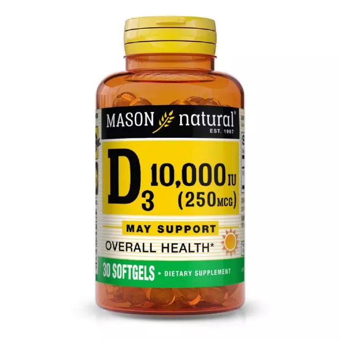 Витамин D3 10000 МЕ Vitamin D Mason Natural 30 гелевых капсул (MAV16238)