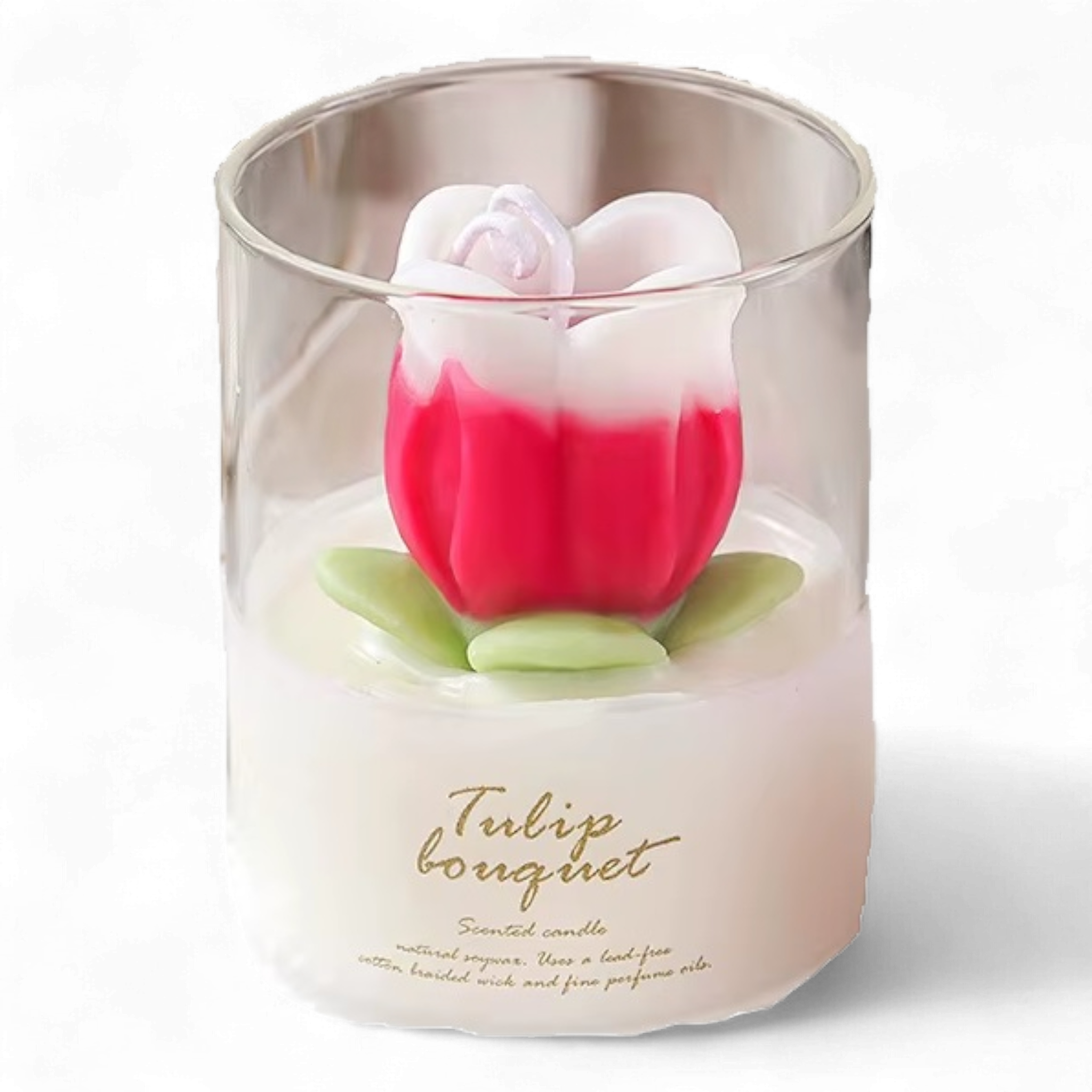 Свеча JYX-576 Tulip в стакане Красно-белый (1014)