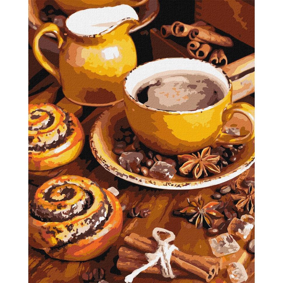 Картина по номерам Идейка Кофейное наслаждение 40x50 см (KHO5667)
