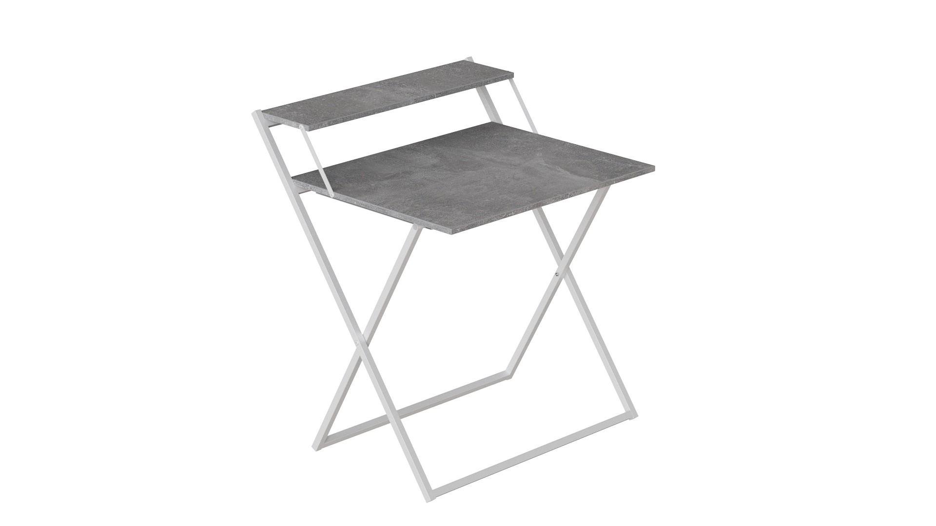 Стіл-трансформер Ferrum-decor Компакт 4 метал/ДСП 16 мм 750x790x720 мм Білий/Бетон (FRD-104703)