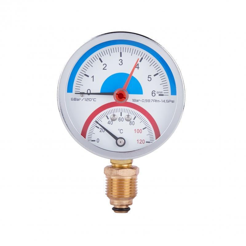 Термоманометр SD Plus нижнее подключение 80 мм 1/2" (SD1726B)