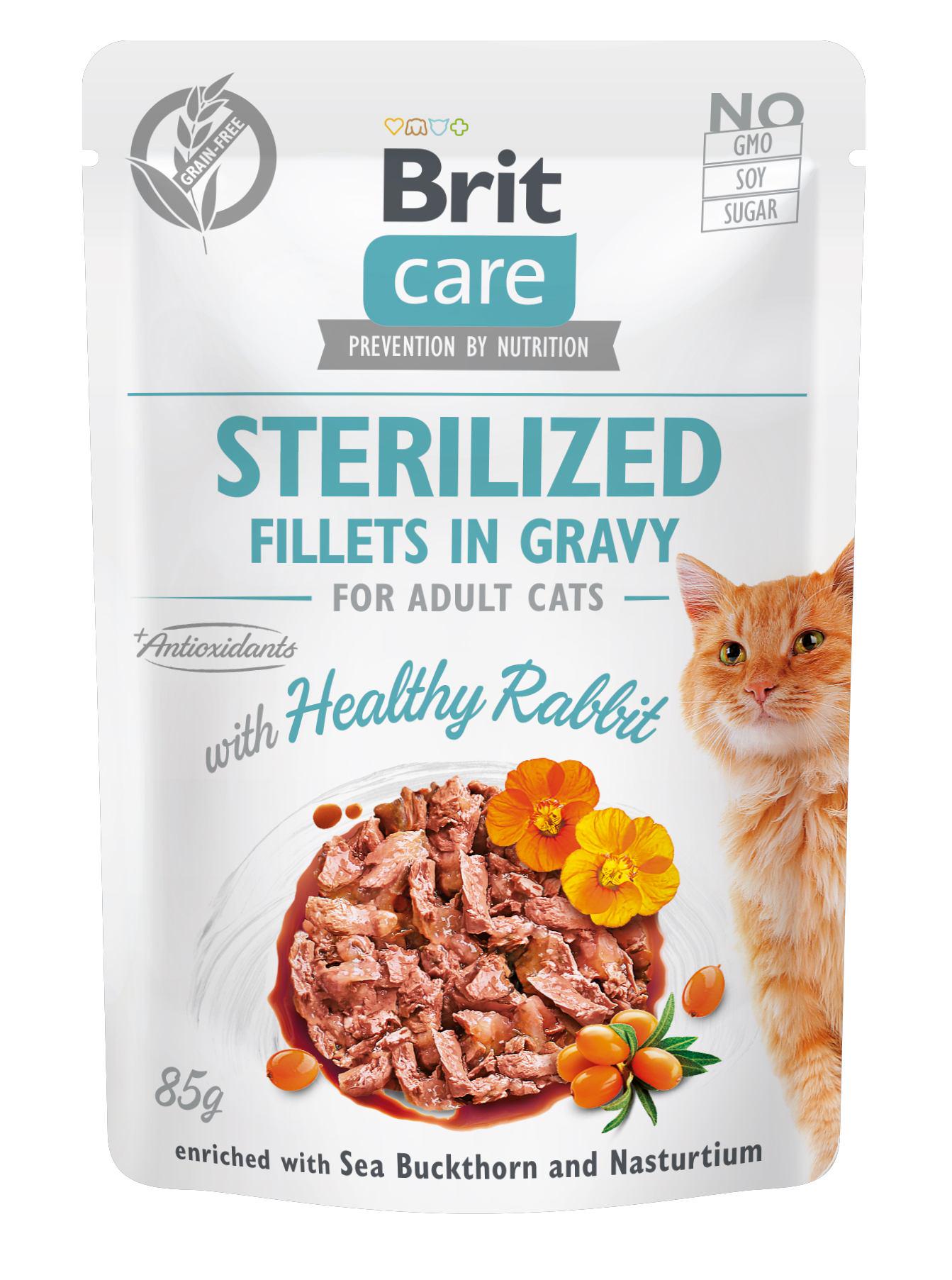 Корм консервований Brit Care Cat Sterilized Fillets In Gravy with Healthy Rabbit 85 г (100526/0488) Корм консервований Brit Care Cat Sterilized Fillets In Gravy with Healthy Rabbit 85 г (100526/0488)