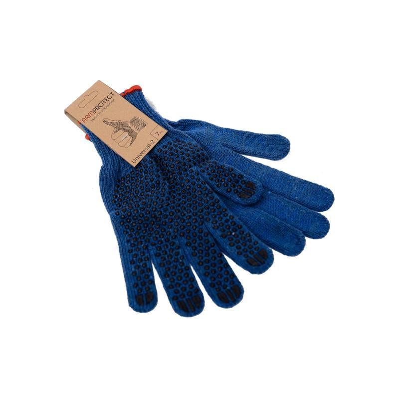 Рукавички робочі Metalvis Armprotect Uni-2 7 клас в'язання XL 10 80ХБ/20ПЕ із ПВХ покриттям 10 пар Синій (INSPRRRU00AU2SCU0P)
