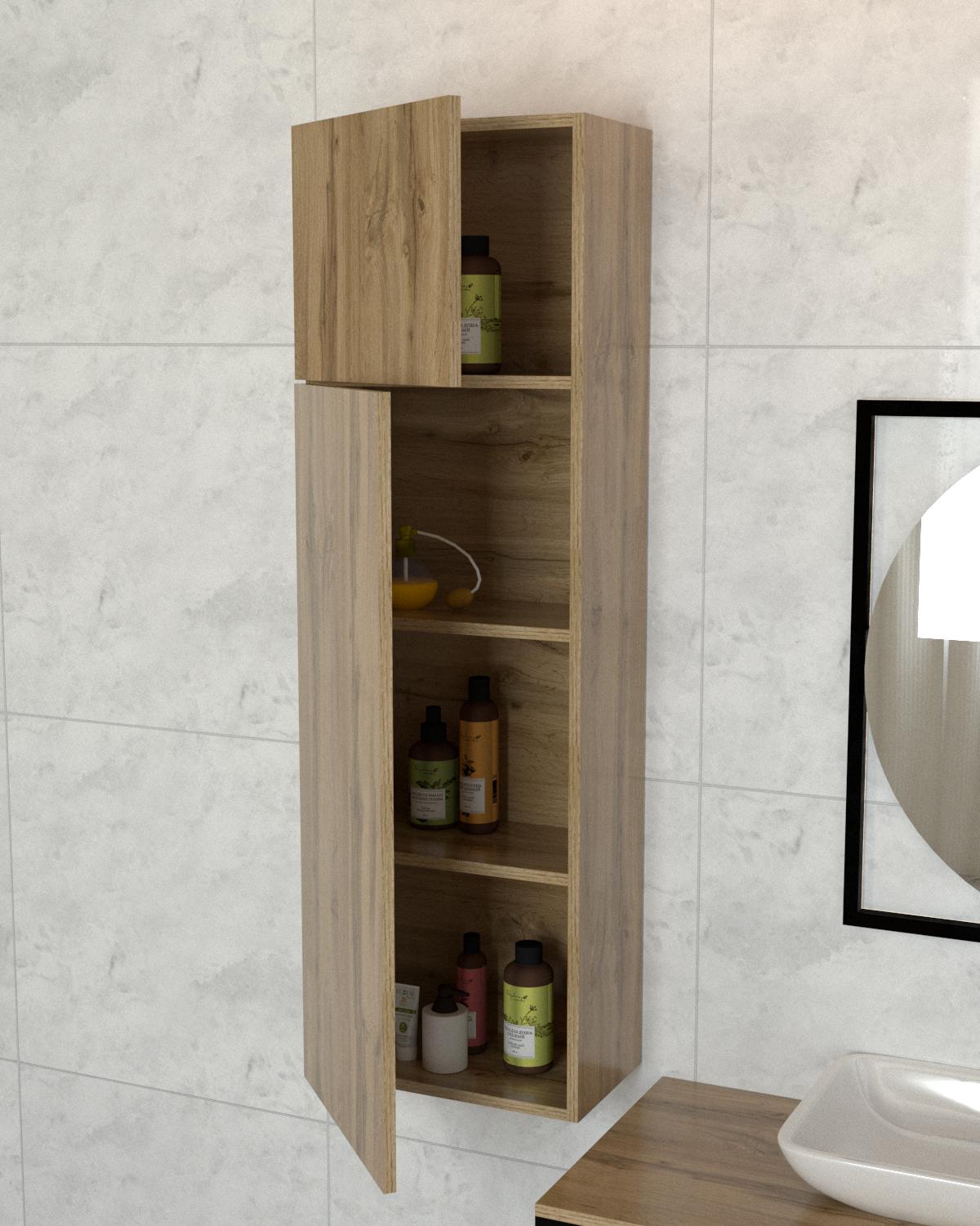 Пенал настенный для ванной EcoLoft Скайлен DSP-1388-1 в стиле лофт Дуб Аппалачи (32184033)