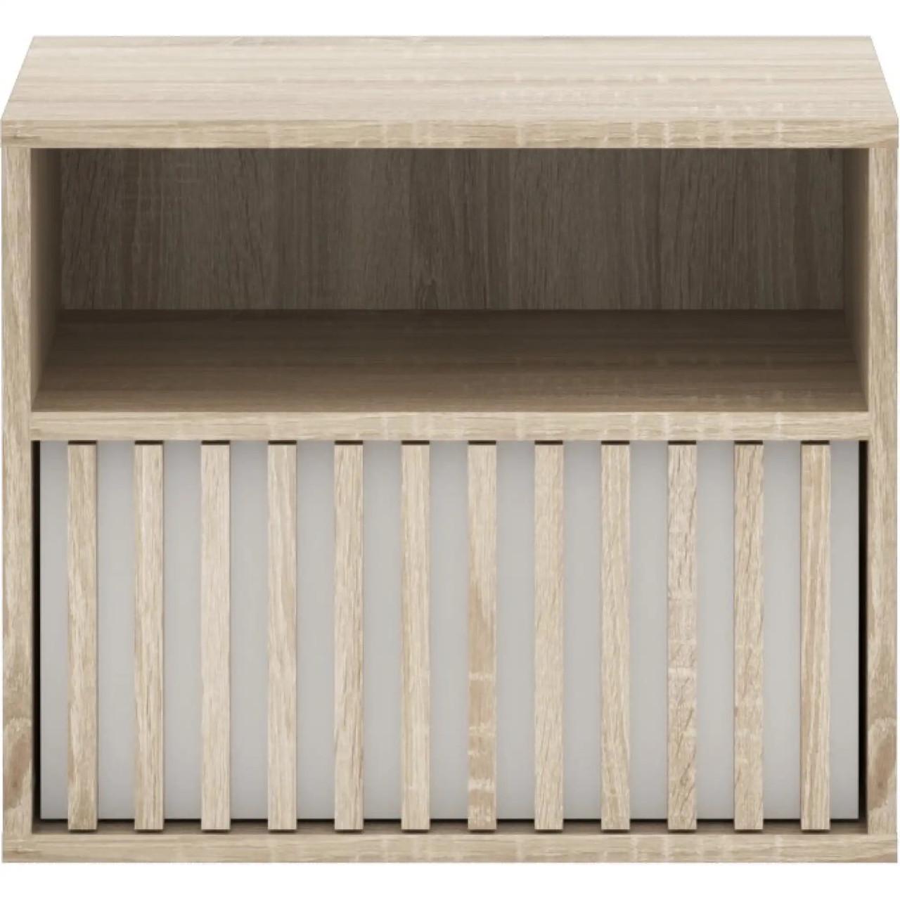 Тумба приліжкова Гербор Брус KOM1S Дуб сонома/Німфея альба (GRB-1362)