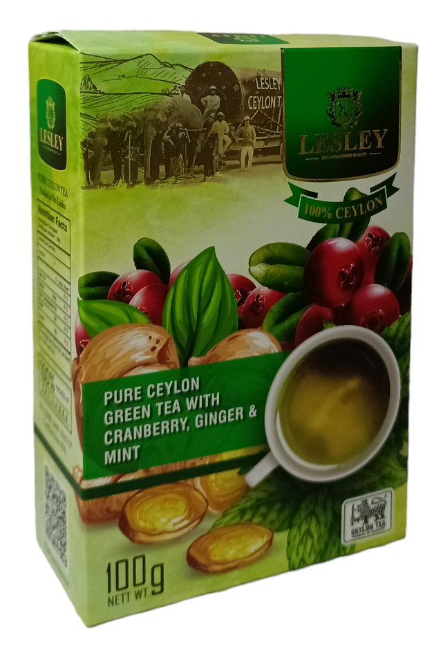 Чай Lesley зелений із журавлиною, імбиром і м'ятою 100 г (59281)