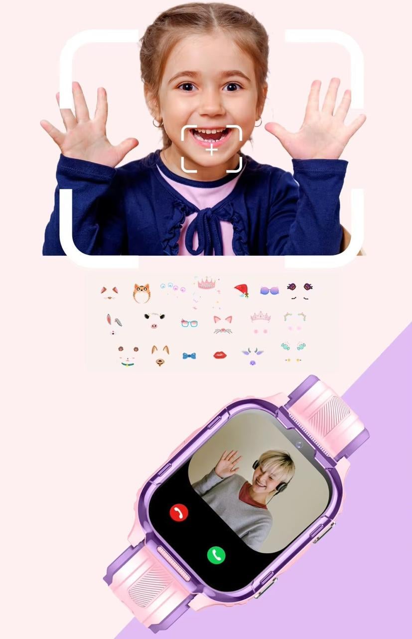 Смарт годинник дитячий D55 GPS SIM-картою Wi-Fi Android 8.1 16 ГБ SOS 4G Рожевий (31180254) - фото 8 Смарт годинник дитячий D55 GPS SIM-картою Wi-Fi Android 8.1 16 ГБ SOS 4G Рожевий (31180254) - фото 8