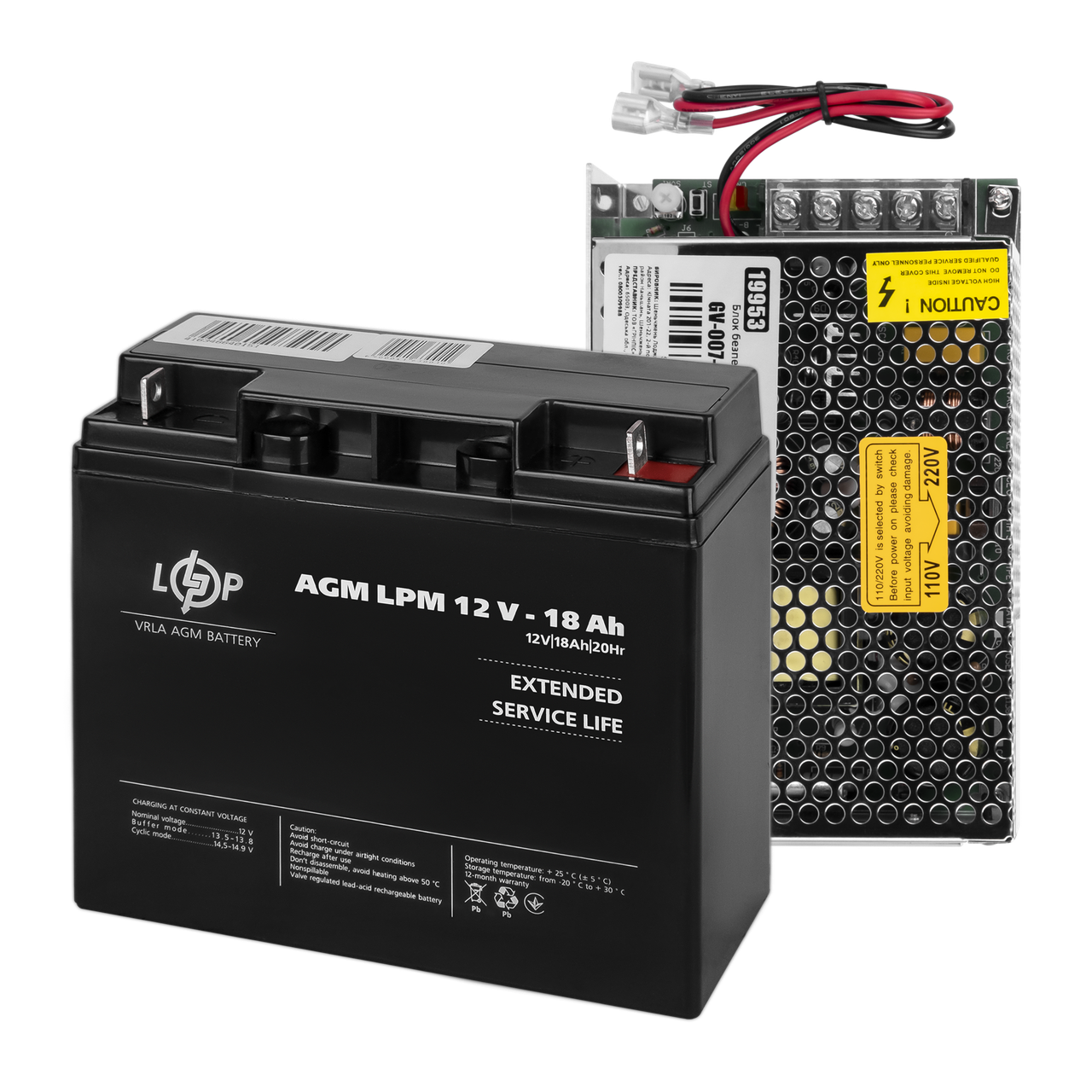 Блок бесперебойного питания с АКБ GreenVision GV-007-UPS-A-1203-8A-18Ah (2352549457) Блок бесперебойного питания с АКБ GreenVision GV-007-UPS-A-1203-8A-18Ah (2352549457)