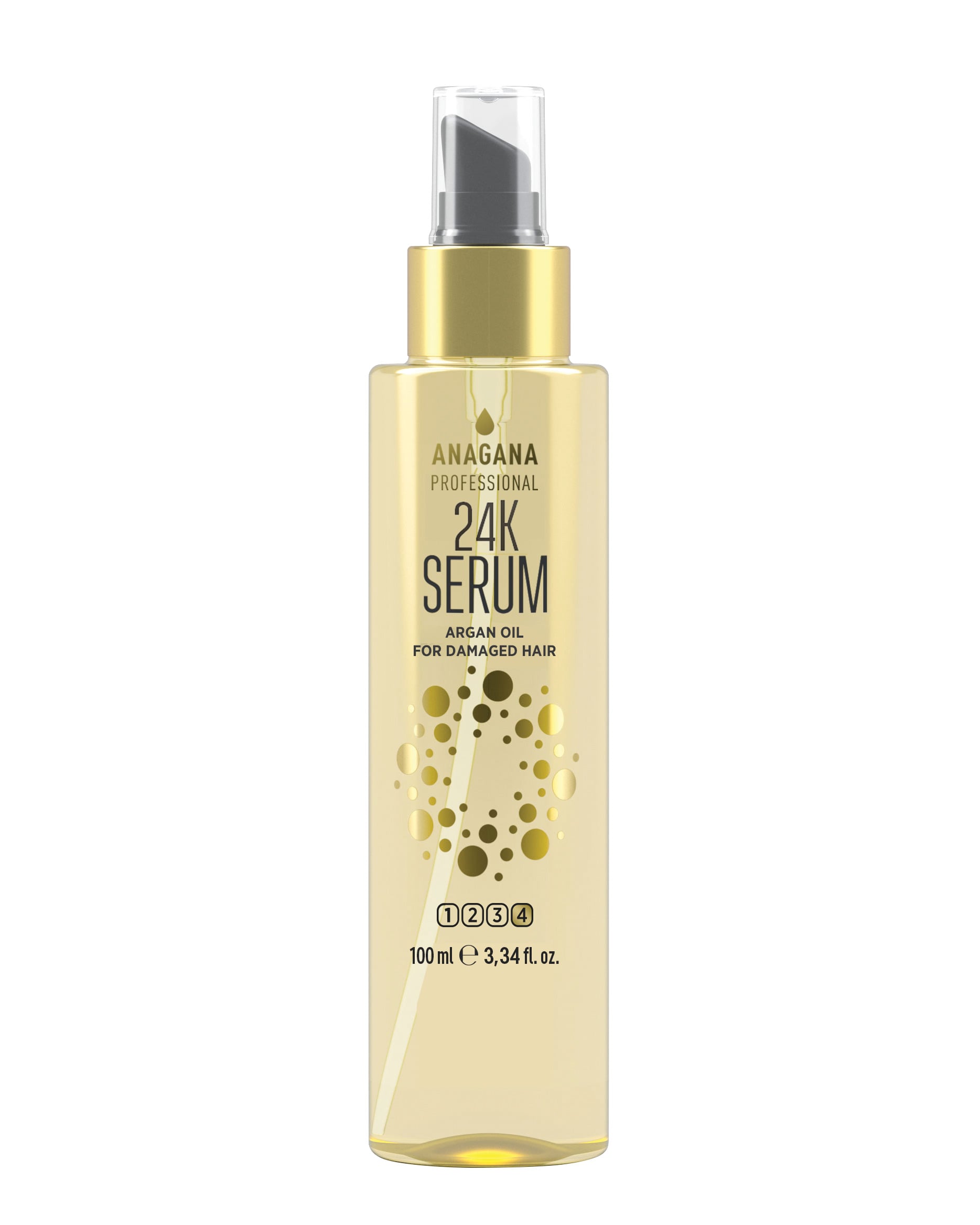 Флюид 24К с маслом Аргании для поврежденных волос 24К SERUM argan oil for damaged hair ANAGANA 100 мл (22-ФА-100)